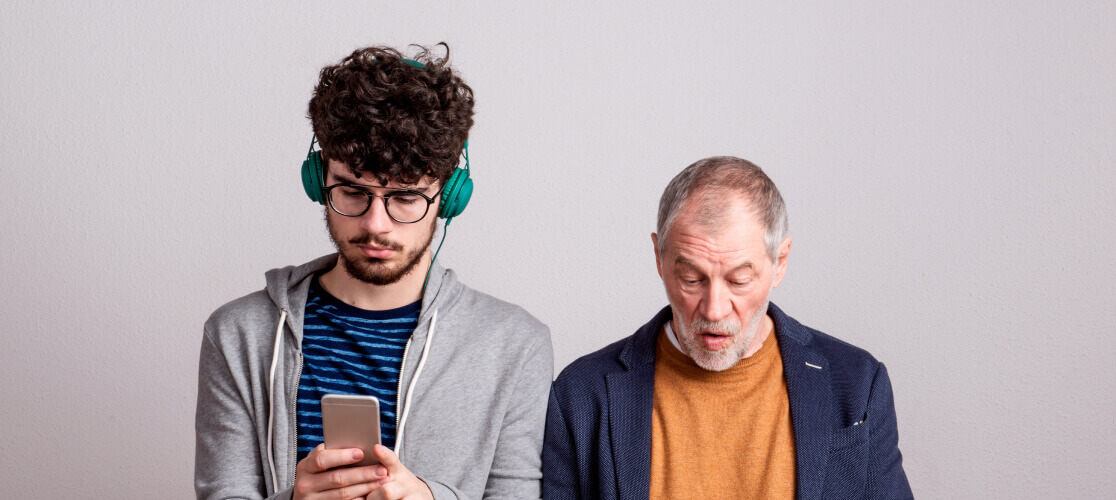 Old and youg person